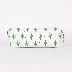 Creative simple cactus canvas pencil case