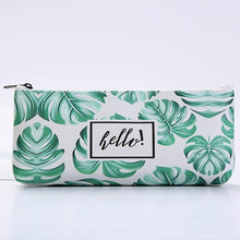 Load image into Gallery viewer, Green leaf student leather pencil case