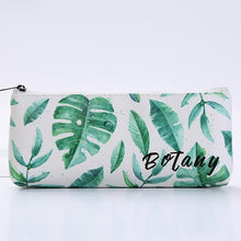 Load image into Gallery viewer, Green leaf student leather pencil case