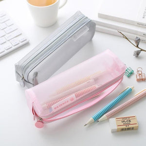 Love solid color transparent pencil case student