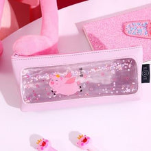 Load image into Gallery viewer, Pink transparent cartoon waterproof pencil case