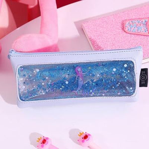 Pink transparent cartoon waterproof pencil case