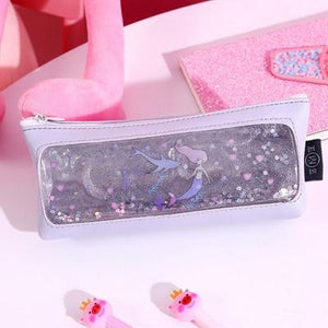 Pink transparent cartoon waterproof pencil case